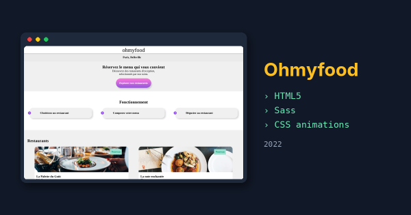 Ohmyfood — mobile-first build and CSS animations
