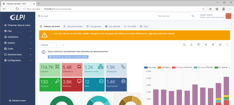 GLPI dashboard